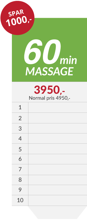 10x massage klippekort