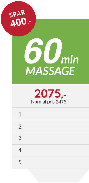 5x massage klippekort