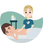Massør giver kunde massage