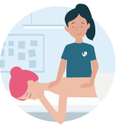 Massør giver kunde massage