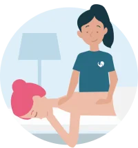 Massør giver kunde massage
